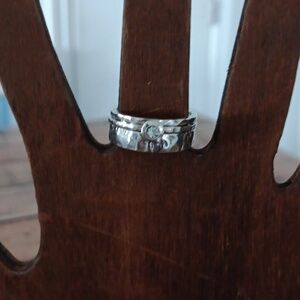 Silpada Hammered Sterling Silver Ring Set